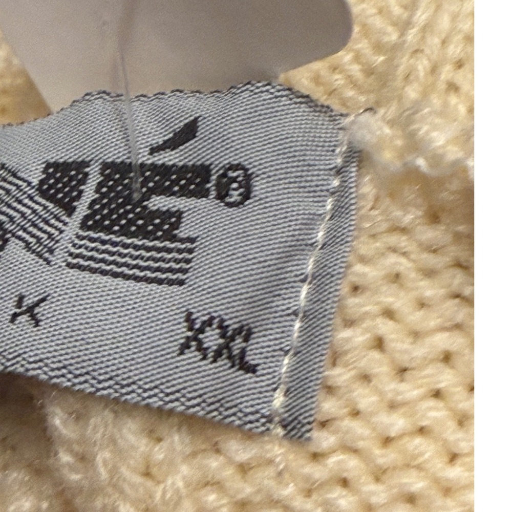 LAVANE New York Mens XXL Cream Navy Striped Turtleneck Sweater‎ Pullover - Picture 3 of 5